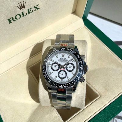 ROLEX Daytona 904L Steel Self-produced Movement Original Bezel White Watch